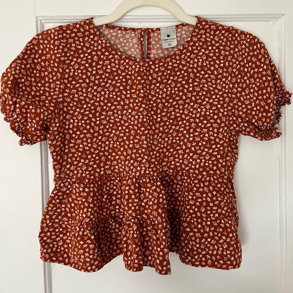 3/$20 🌟 Floral Rust Blouse